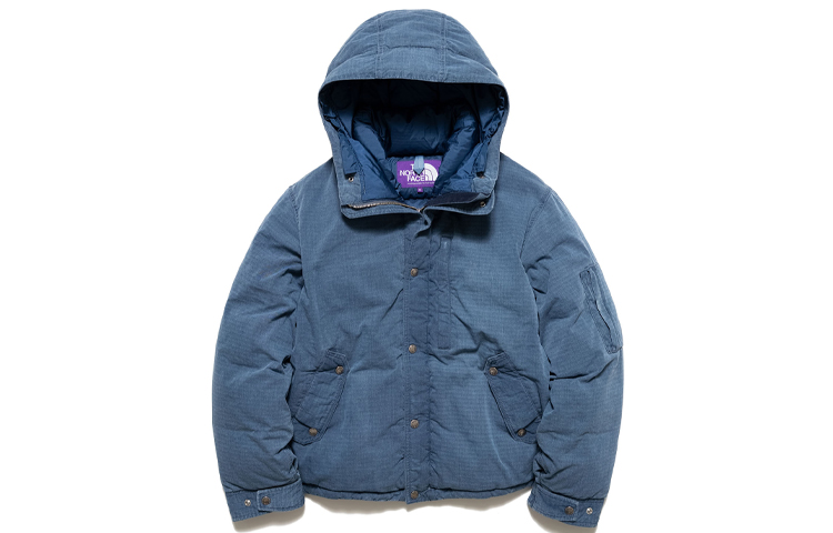 TNF PURPLE LABEL Mountain Short Down Jacket Men Indigo Winter ND2066N-IB