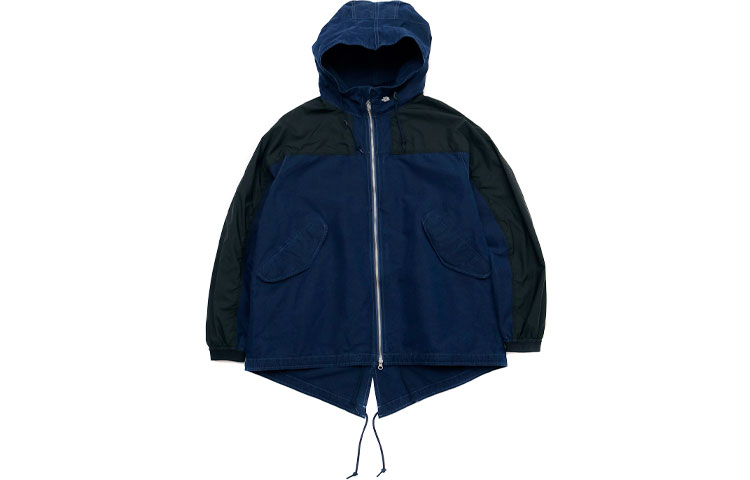 TNF PURPLE LABEL Oversized Hooded Parka Coat Indigo NP2152N-ID