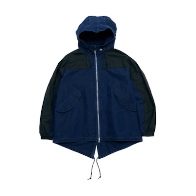 TNF PURPLE LABEL Oversized Hooded Parka Coat Indigo NP2152N-ID