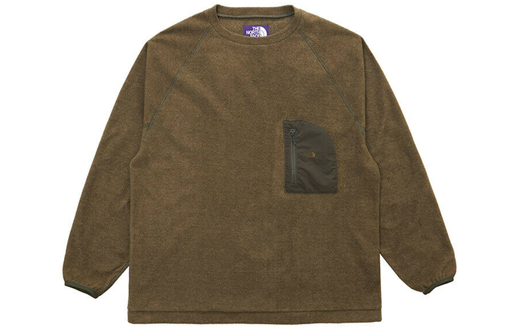 TNF PURPLE LABEL Pack Field Fleece Crew Khaki Pocket Sweatshirt Men NA6000N-KK