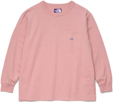 The North Face Purple Label Pink Logo Pocket Crewneck Long Sleeve Unisex Tee NT3305N-PB The North Face Purple Label Pink Logo Pocket Crewneck Long Sleeve Unisex Tee NT3305N-PB