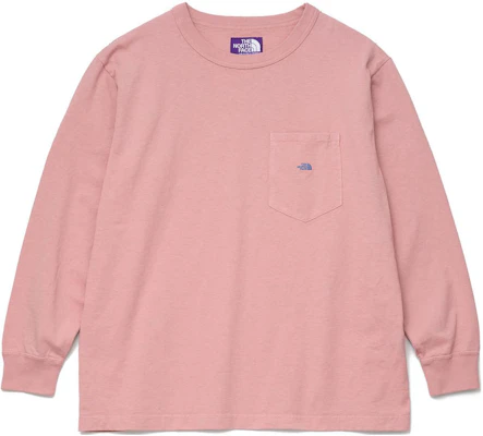 The North Face Purple Label Pink Logo Pocket Crewneck Long Sleeve Unisex Tee NT3305N-PB Buy The North Face Purple Label Pink Logo Pocket Crewneck Long Sleeve Unisex Tee NT3305N-PB