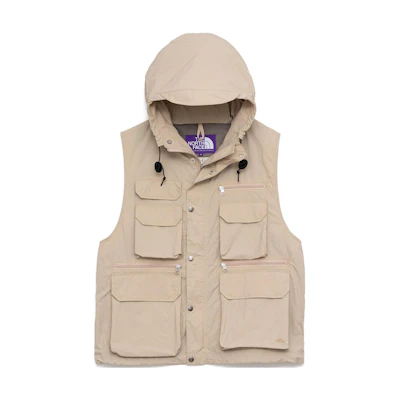 TNF Purple Label Ripstop Nylon Trail Vest Multi-pocket Beige Unisex NP2313N-BE