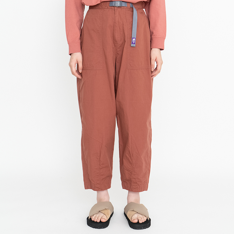 Shop 노스페이스 퍼플 라벨 스크래치 방지 와이드 크롭 팬츠 레드 유니섹스 NT5064N-CC