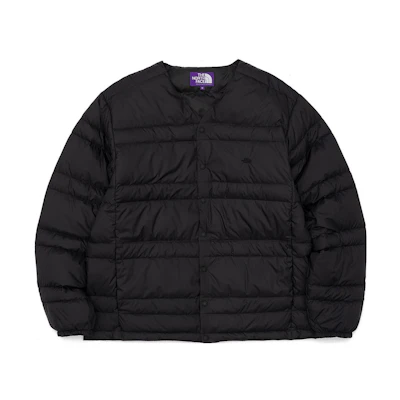 TNF Purple Label Solid Collarless Snap Long Sleeve Down Jacket Black ND2254N-K