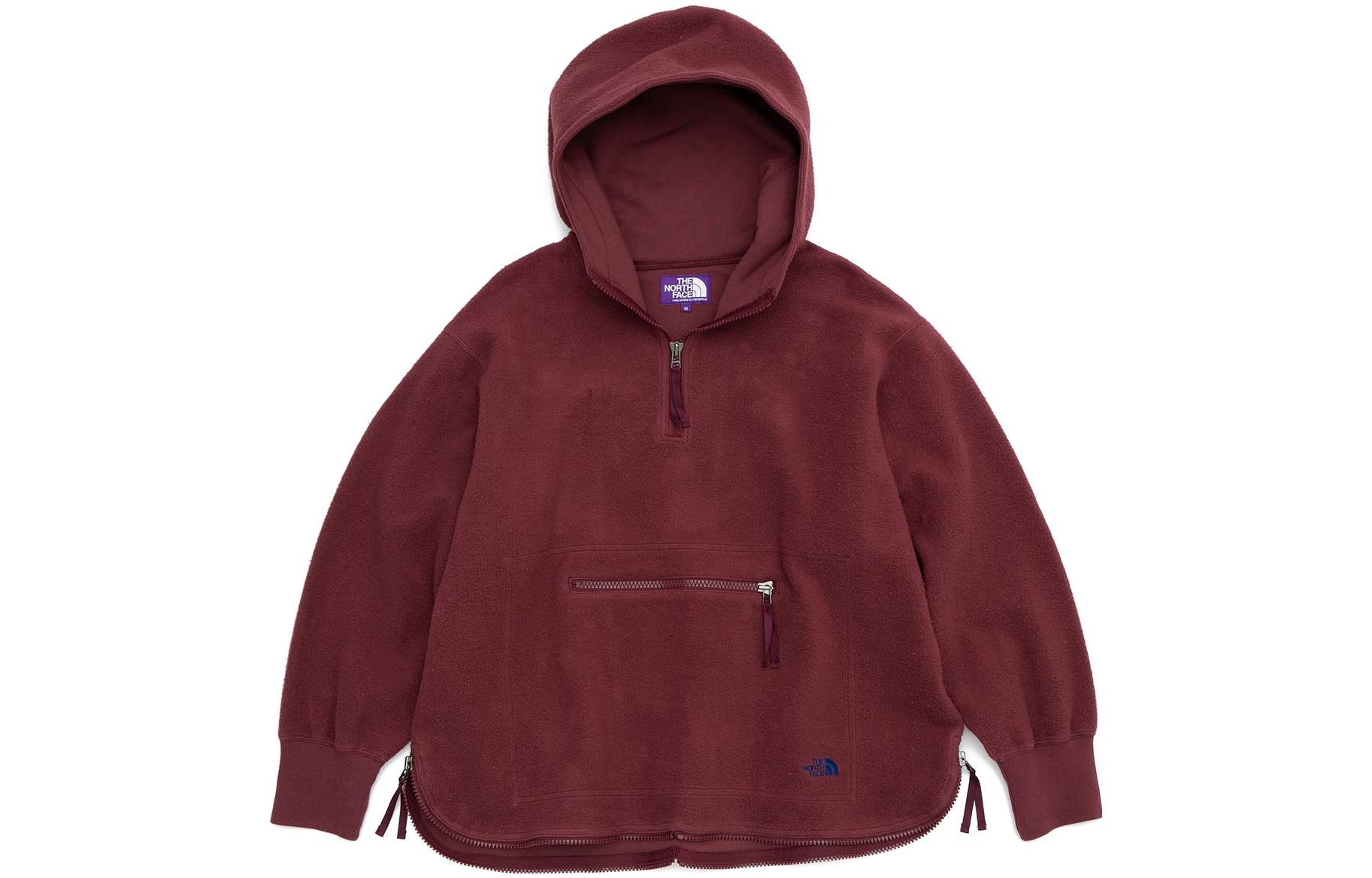 The North Face Purple Label Solid Logo Half-Zip Sweatshirt Burgundy NT6251N-BG