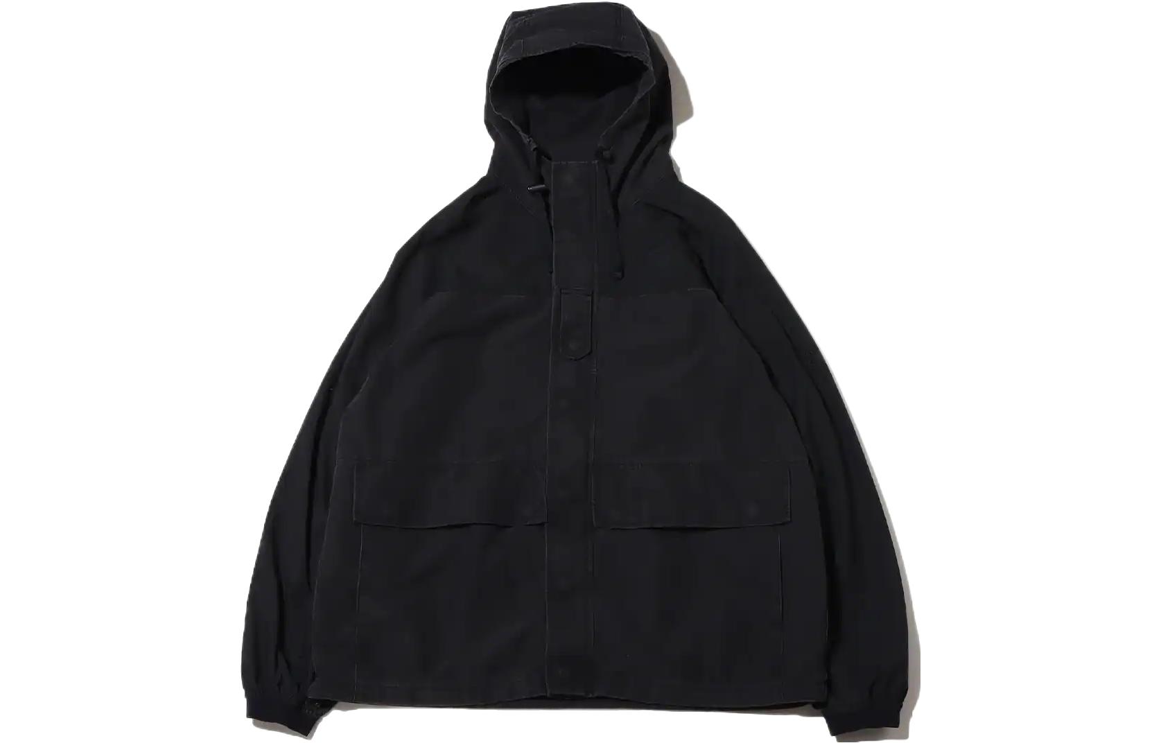 The North Face PURPLE LABEL Solid Logo Hidden Zip Hoodie Jacket Black NP2253N-KF