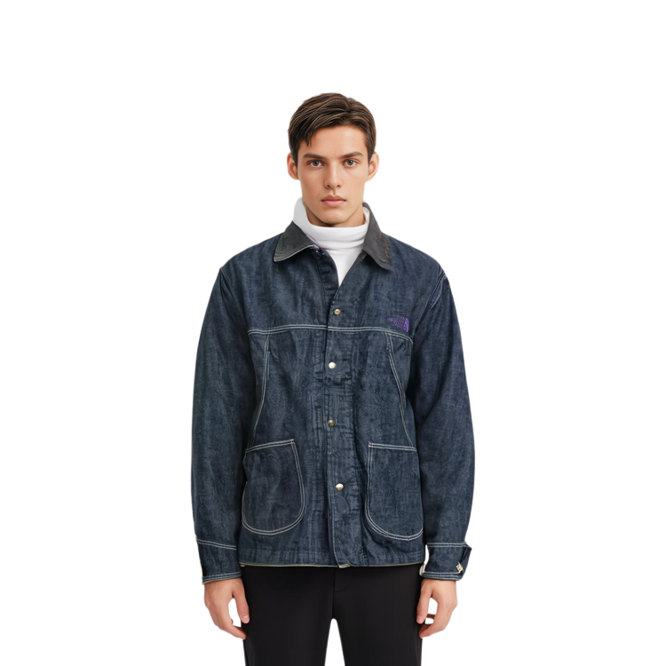 TNF Purple Label SS24 Embroidered Logo Denim Jacket Navy Unisex NP2402N-ID 圖 6