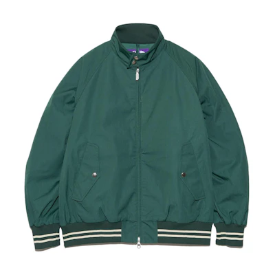 TNF PURPLE LABEL SS24 Ribbed Striped Zip Collar Jacket Green NP2411N-G