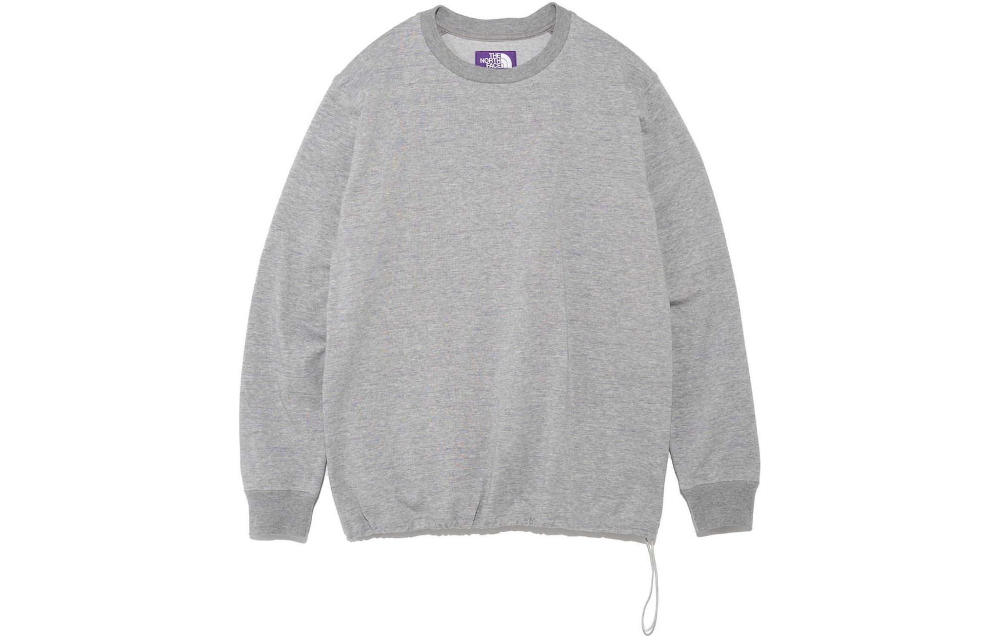 The North Face Purple Label SS24 Unisex Solid Crewneck Drawstring Sweatshirt Grey NT3350N-Z