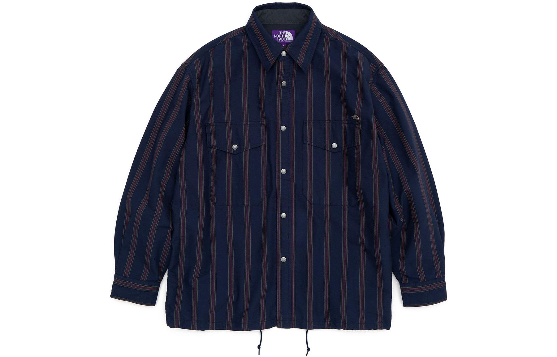 The North Face Purple Label Striped Casual Long Sleeve Shirt Blue - NT3256N-N