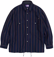 The North Face Purple Label Striped Casual Long Sleeve Shirt Blue - NT3256N-N The North Face Purple Label Striped Casual Long Sleeve Shirt Blue - NT3256N-N