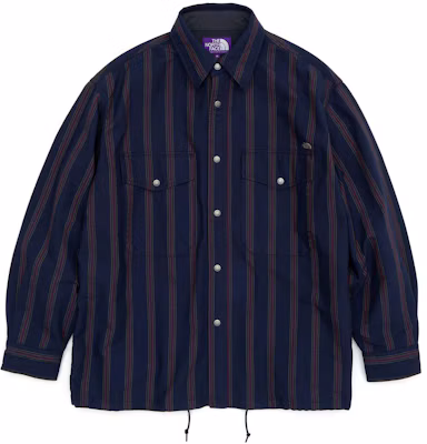 The North Face Purple Label Striped Casual Long Sleeve Shirt Blue - NT3256N-N Buy The North Face Purple Label Striped Casual Long Sleeve Shirt Blue - NT3256N-N
