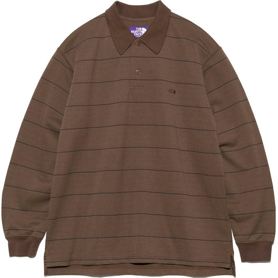the-north-face-purple-label-striped-long-sleeve-polo-mocha-nt-6352-n-mo