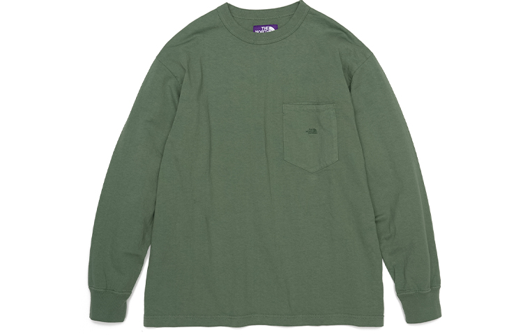 THE NORTH FACE PURPLE LABEL Unisex Casual Crewneck Long Sleeve Tee Green NT3102N-VG