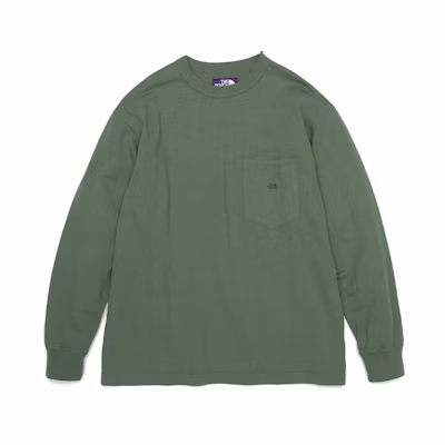 THE NORTH FACE PURPLE LABEL Unisex Casual Crewneck Long Sleeve Tee Green NT3102N-VG