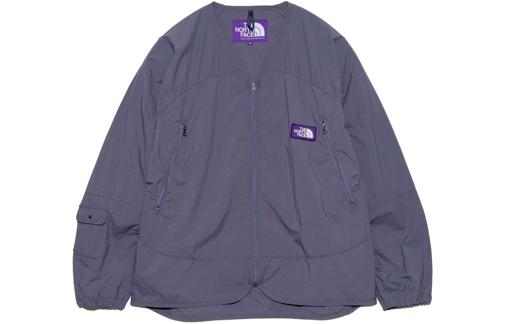 The North Face PURPLE LABEL Unisex Grey Purple Loose V-Neck Jacket NP2407N-DP