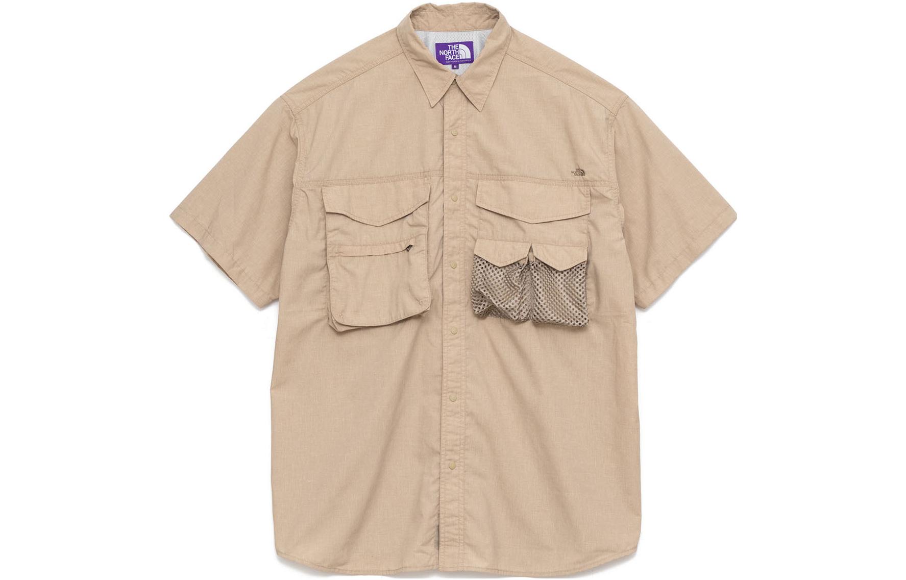The North Face Purple Label Unisex Khaki Multi-Pocket Short Sleeve Shirt NT3320N-BE