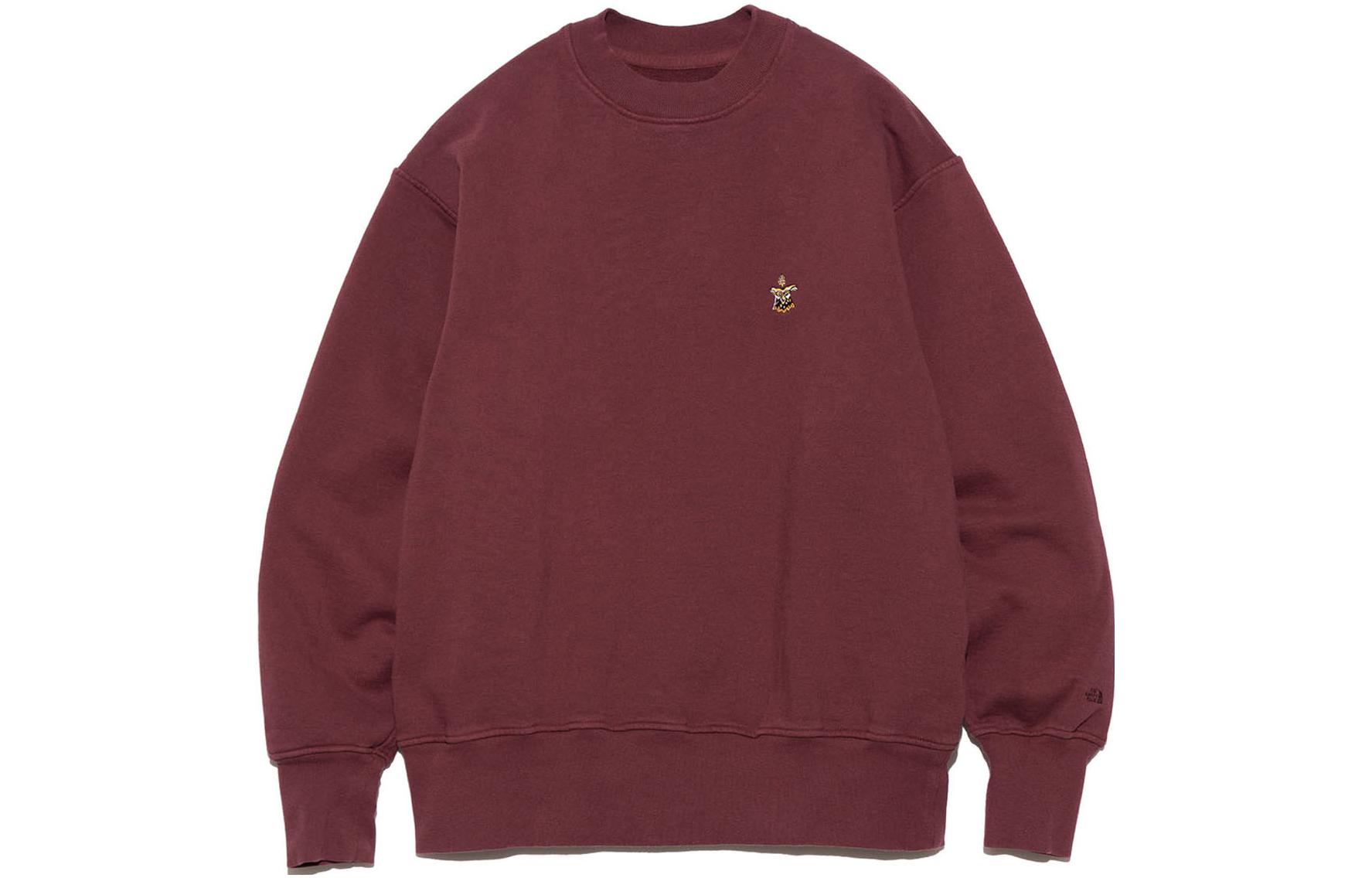 The North Face Purple Label Unisex Red Loose-Fit Crewneck Sweatshirt Long Sleeve NT6354N-BO