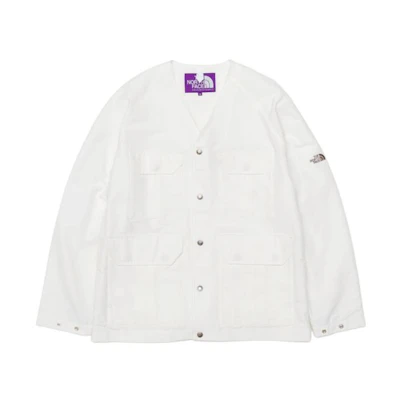 TNF Purple Label White Multi-Pocket Outdoor V-Neck Jacket NP2205N-OW