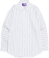 The North Face PURPLE LABEL White Striped Logo Embroidery Long Sleeve Shirt N24FG005 The North Face PURPLE LABEL White Striped Logo Embroidery Long Sleeve Shirt N24FG005