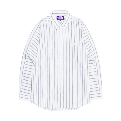 TNF PURPLE LABEL White Striped Logo Embroidery Long Sleeve Shirt N24FG005