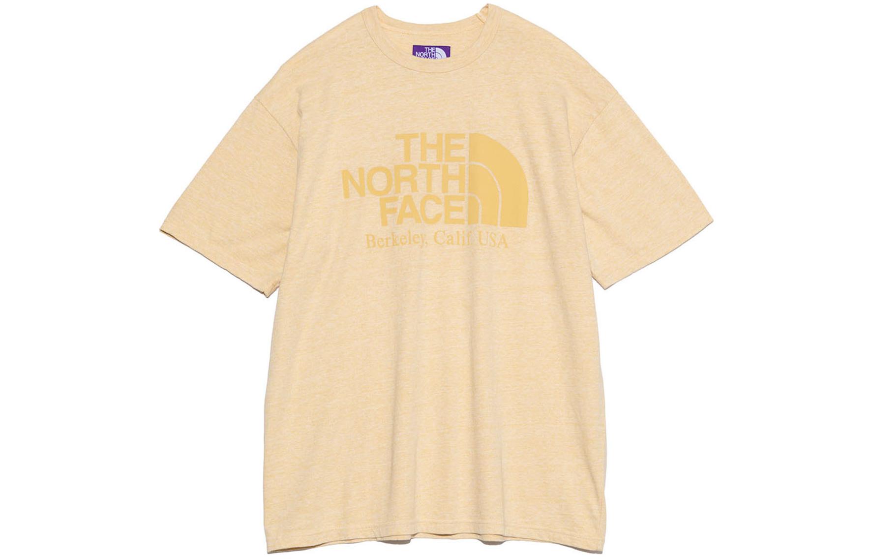 THE NORTH FACE PURPLE LABEL Yellow Logo Print Oversized Unisex Crewneck T-Shirt NT3428N-ZY