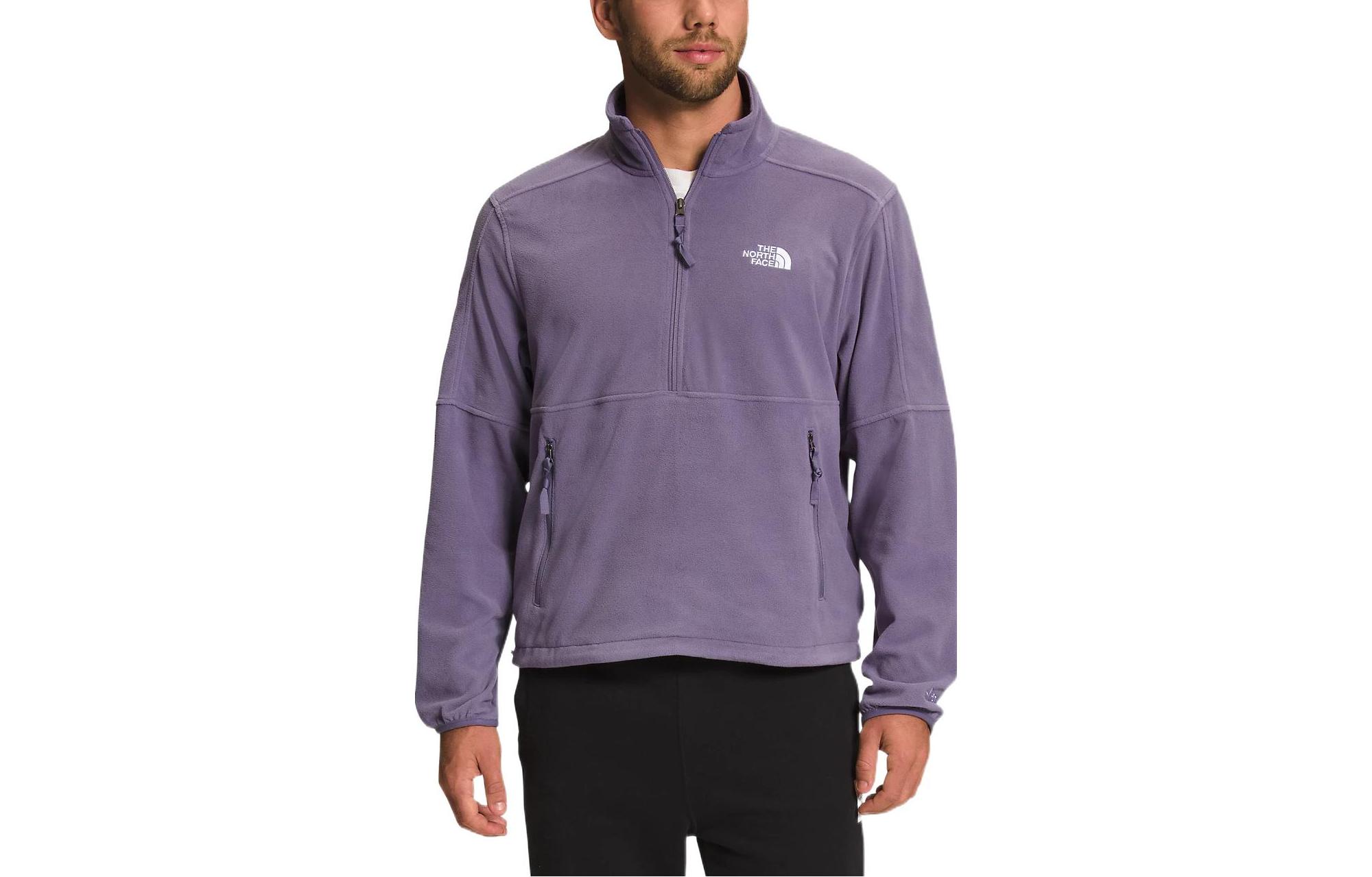TNF Purple Logo Print Half-Zip Pullover Jacket Long Sleeve NF0A7ZXV-N14