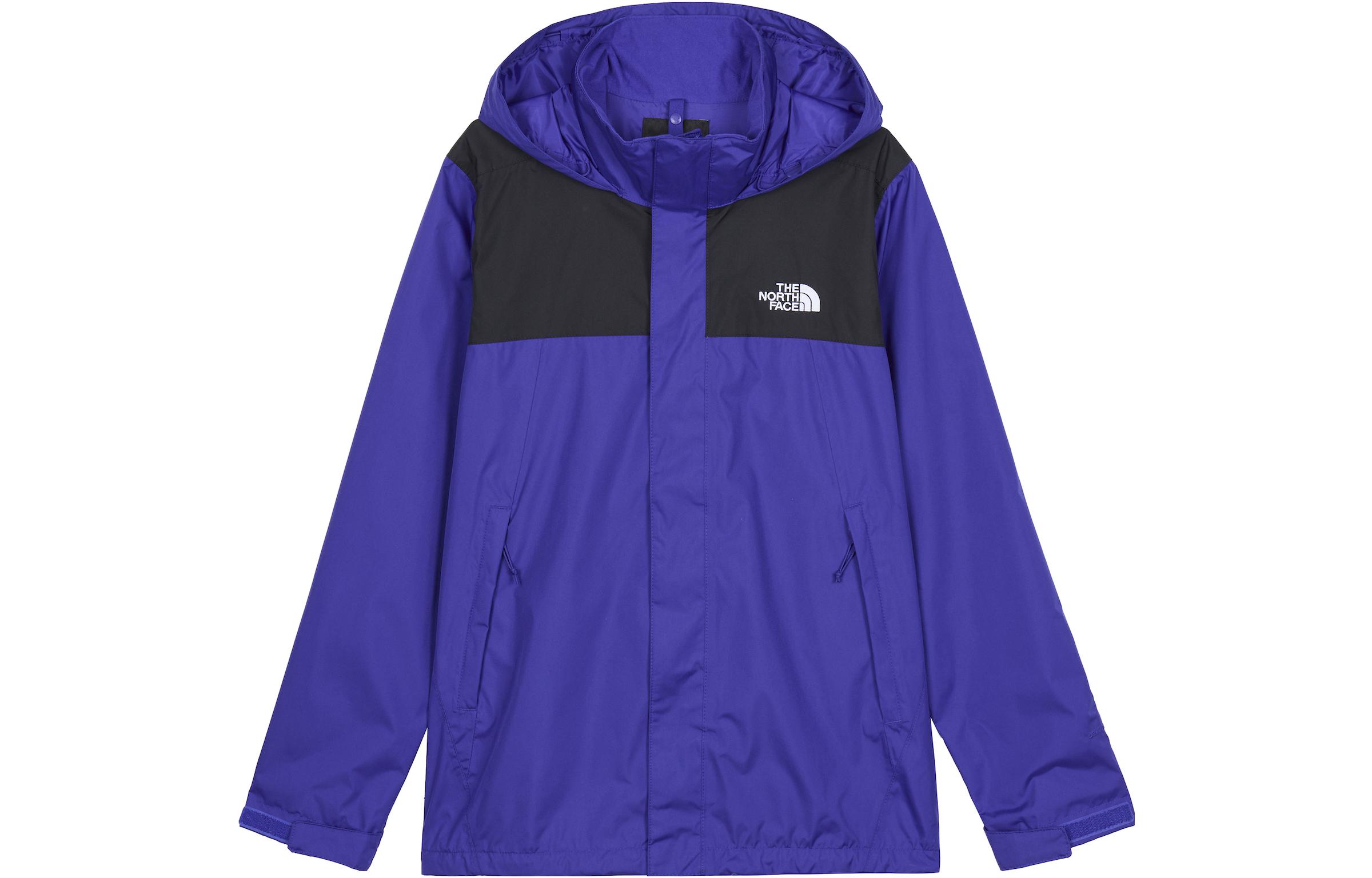 TNF Purple Waterproof Windproof Colorblock Logo Hoodie Jacket NF0A4UAU-ZXC