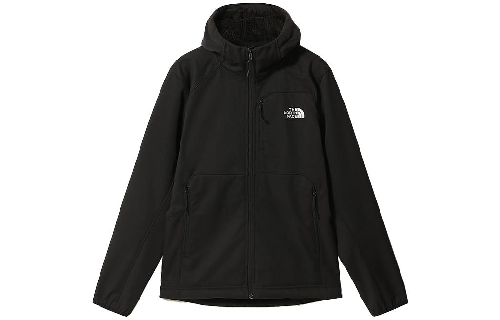 TNF Quest Black Softshell Hoodie Jacket with Logo NF0A3YFP-KX7