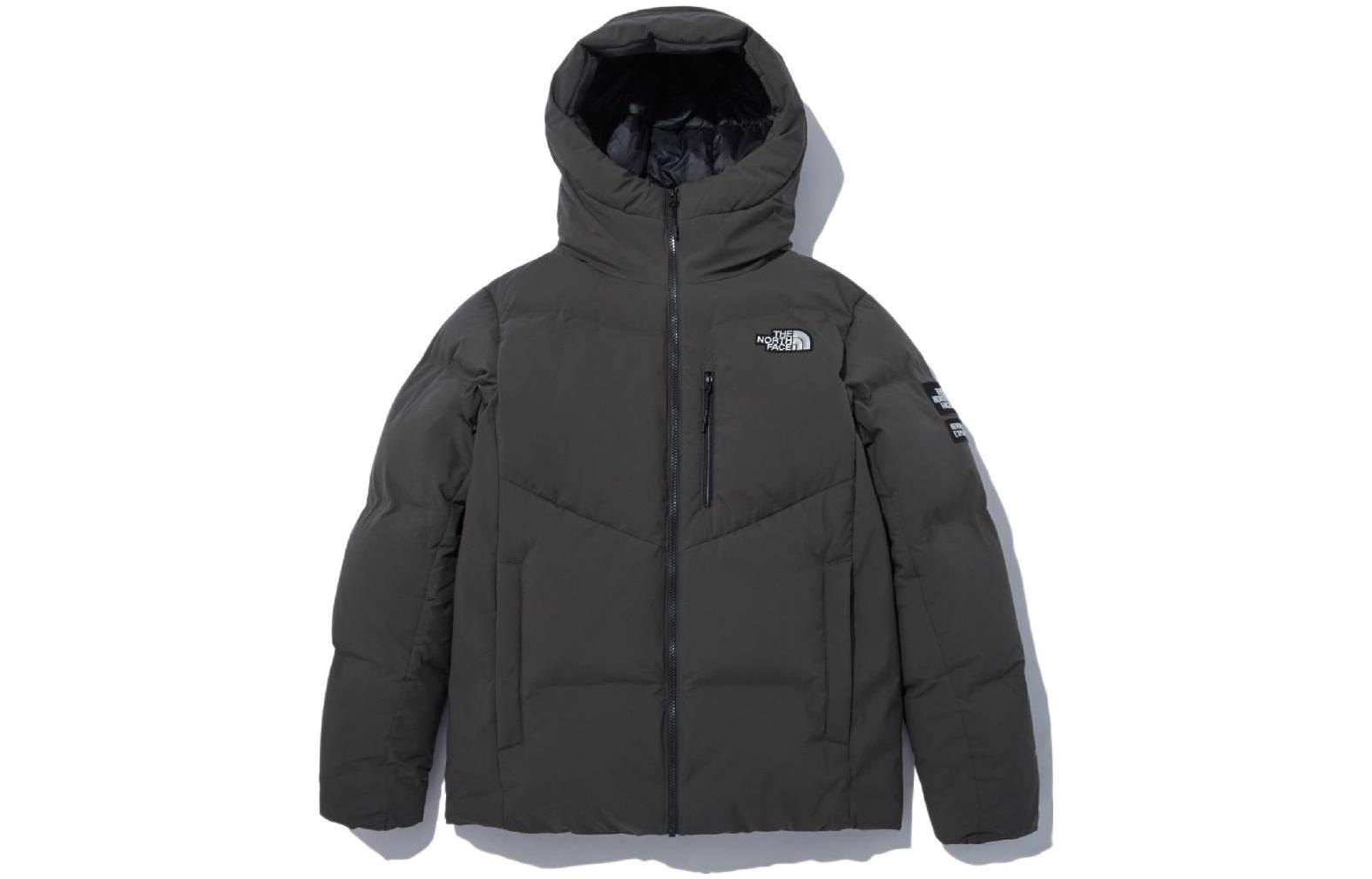 TNF Quilted Down Hoodie Jacket with Logo Print NJ2DN65B