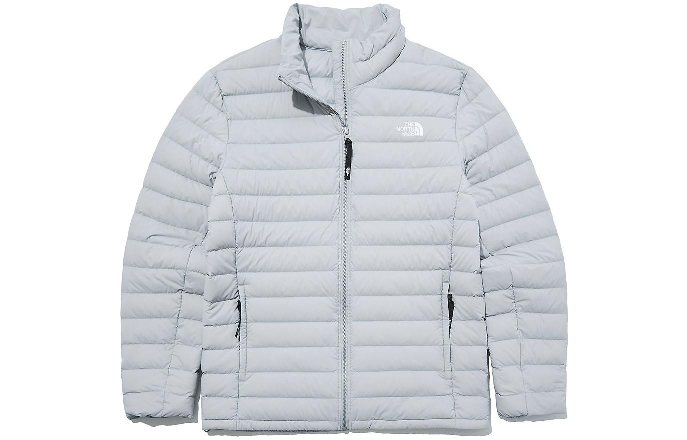 TNF Quilted Logo Down Jacket Solid Color Stand Collar NJ1DL55B