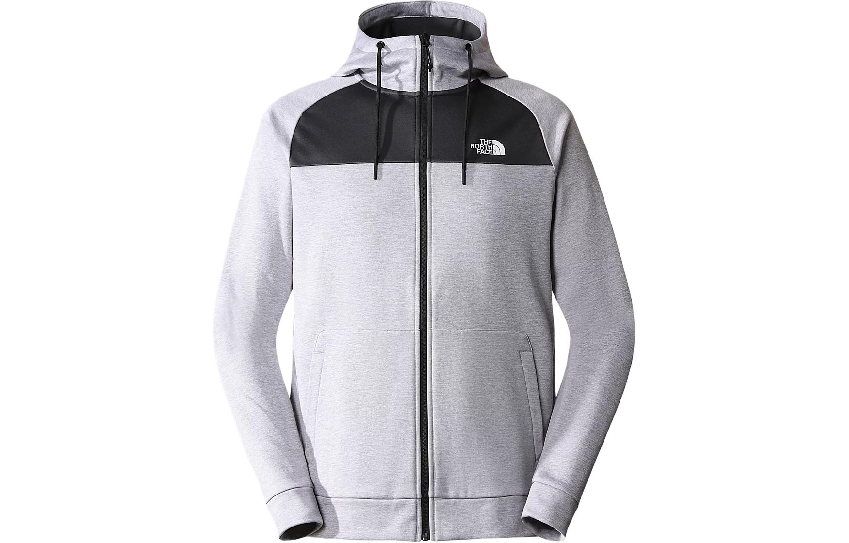 TNF Reaxion Fleece Full-Zip Hoodie Grey/Black Sweat-Wicking NF0A7Z9O-FTM