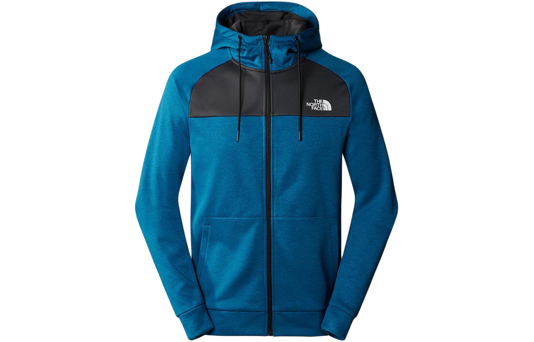 TNF Reaxion Fleece Full-Zip Hoodie Mens Blue Colorblock Moisture-Wicking NF0A7Z9O-ZO5