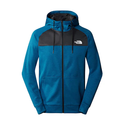 TNF Reaxion Fleece Full-Zip Hoodie Mens Blue Colorblock Moisture-Wicking NF0A7Z9O-ZO5
