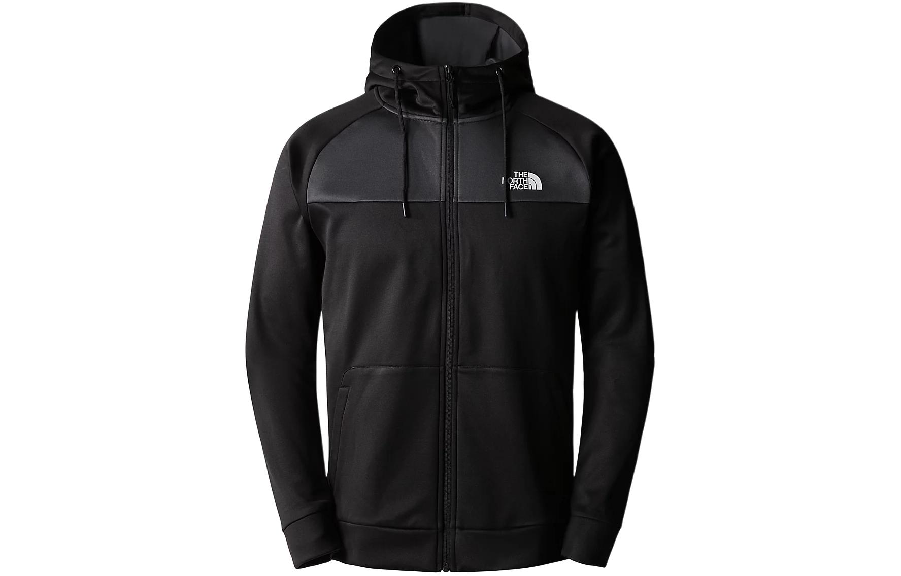 TNF Reaxion Fleece Hoodie Black/Grey Full-Zip Sweat-Wicking Jacket NF0A7Z9O-KT0