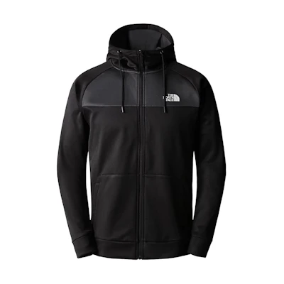 TNF Reaxion Fleece Hoodie Black/Grey Full-Zip Sweat-Wicking Jacket NF0A7Z9O-KT0