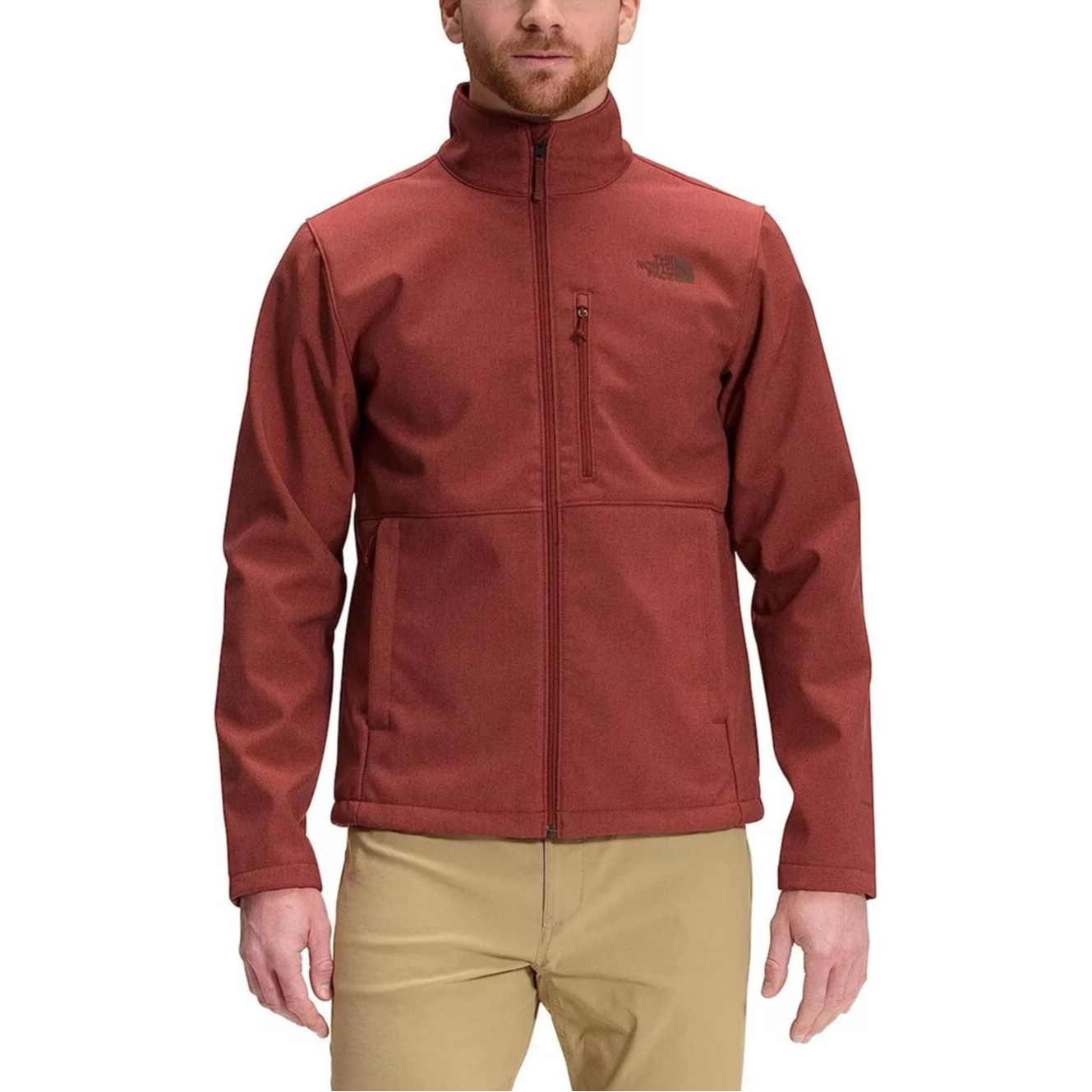 TNF Red Brown Embroidered Logo Zip-Up Jacket NF0A4R2A-BJL