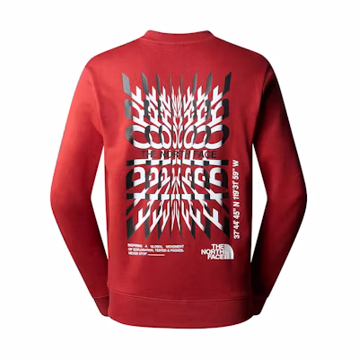 TNF Red Crewneck Sweatshirt with Logo Print NF0A87EB-POJ