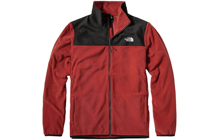 TNF Red Fleece Jacket with Logo and Stand Collar NF0A49AE-11R