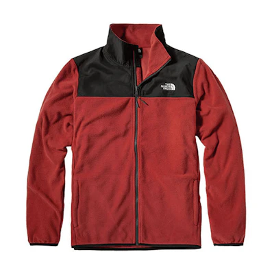 TNF Red Fleece Jacket with Logo and Stand Collar NF0A49AE-11R
