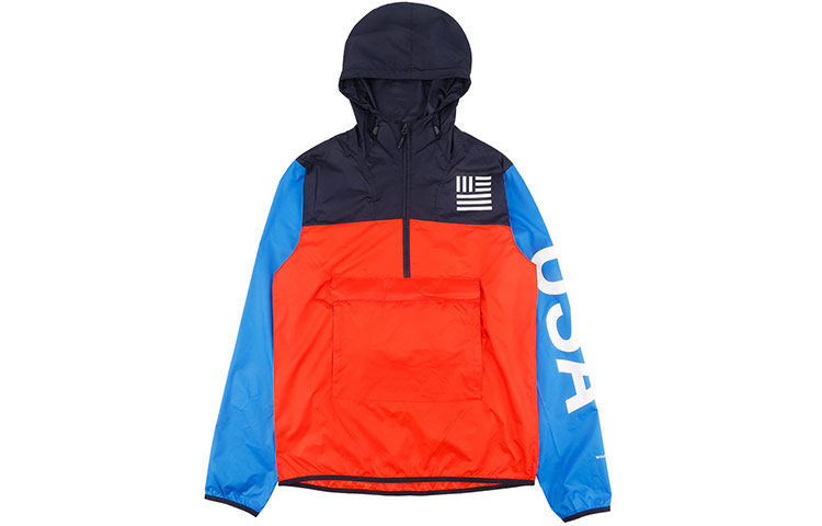 TNF Red Half-Zip Colorblock Hooded Jacket NF0A4CLO-TT4