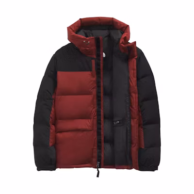 TNF Red Hooded Puffer Jacket: Winter Colorblock Edition NF0A4QYX-BDQ