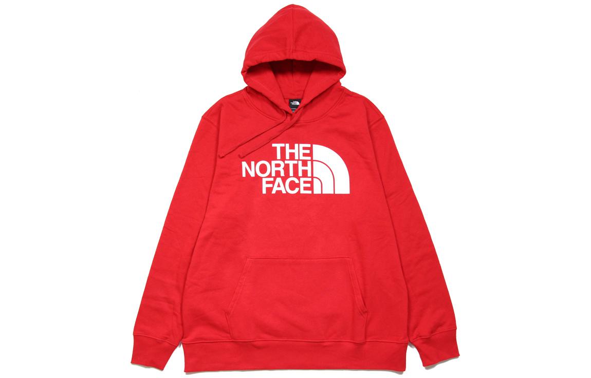 TNF Red Hoodie Pullover with Plain Logo Design NF0A4QQO-682