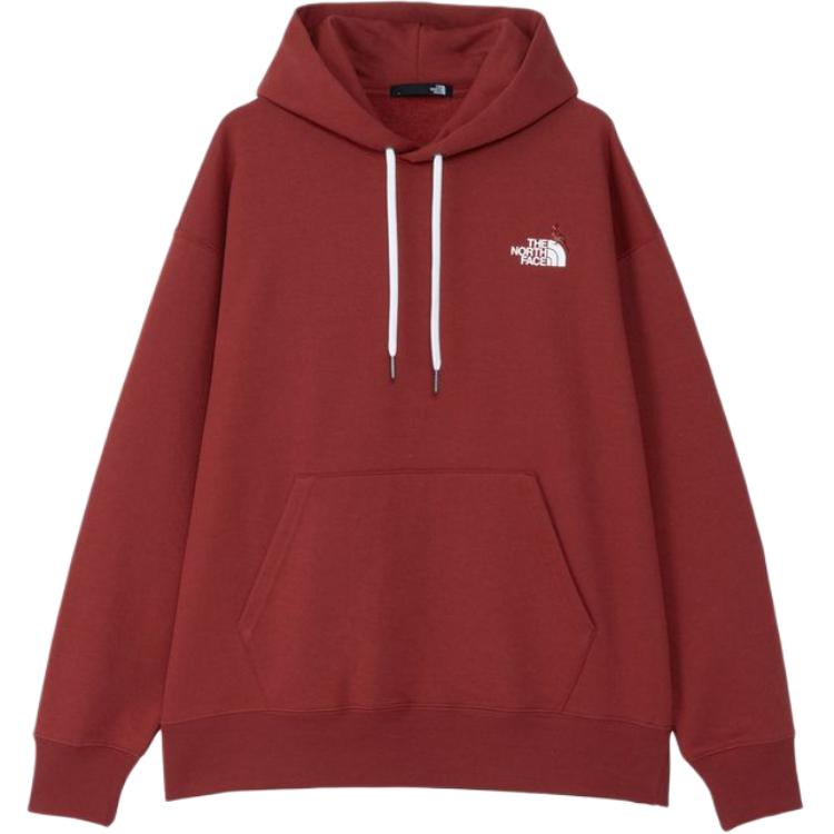 TNF Red Letter Logo Pullover Hoodie Unisex - Oversized Fit NT12440-IR