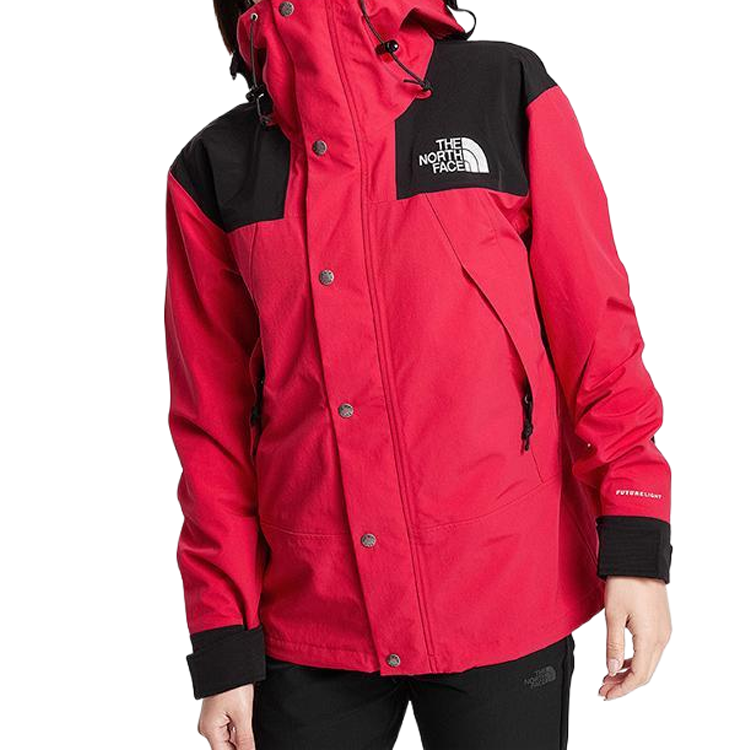 TNF Red Logo Embroidered Colorblock Hoodie Jacket Unisex Outdoor Casual NF0A4R51-682