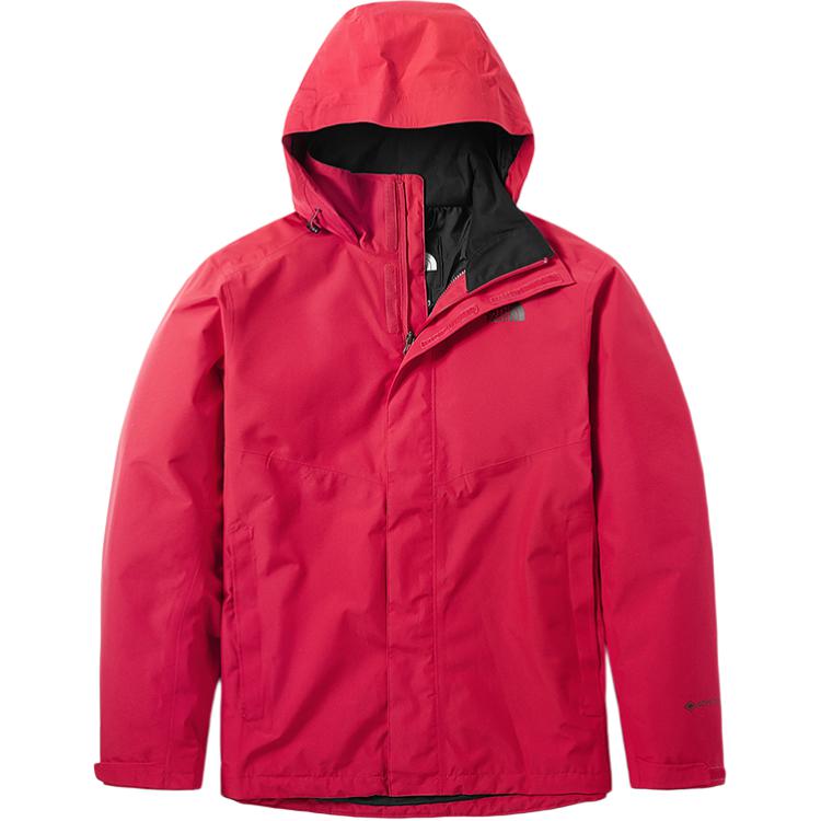 TNF Red Outdoor Logo Print Detachable Hood Zip Jacket NF0A496X-682