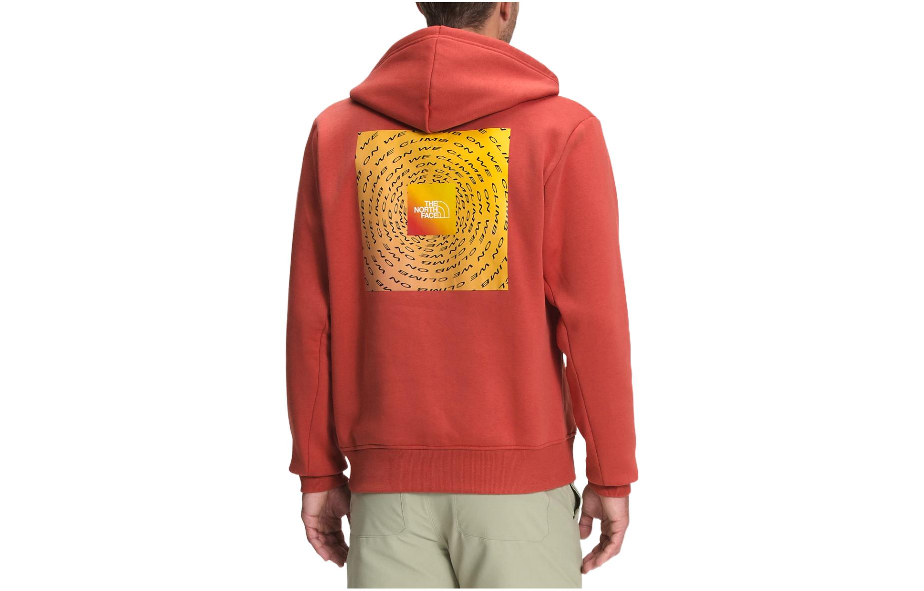 TNF Red Pullover Hoodie with Back Circular Text Patch - NF0A7QA3-UBR