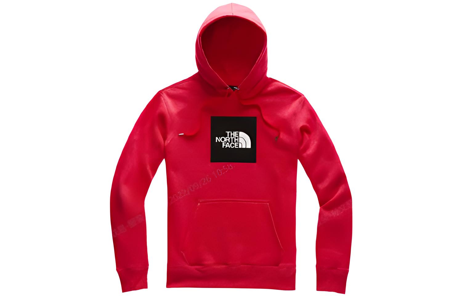 TNF Red Pullover Hoodie with Logo Print Casual Sportswear NF0A47O2-674