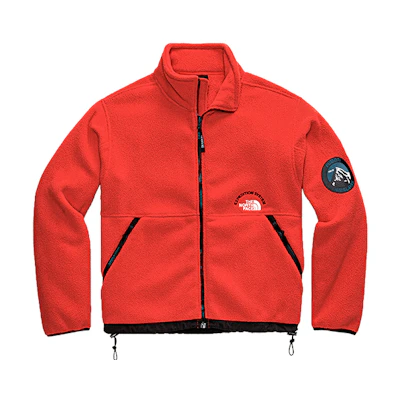 TNF Red Side-Labeled Dual-Zip Fleece Jacket for Men NF0A4QYD-R15